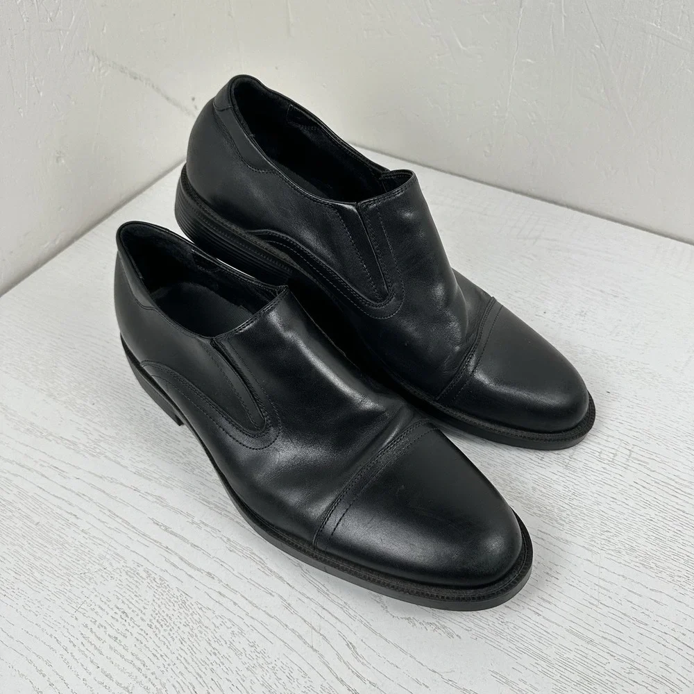 Shoes For Crews Men's 14 Statesman Black Cap Toe Leather Dress Shoes 1202